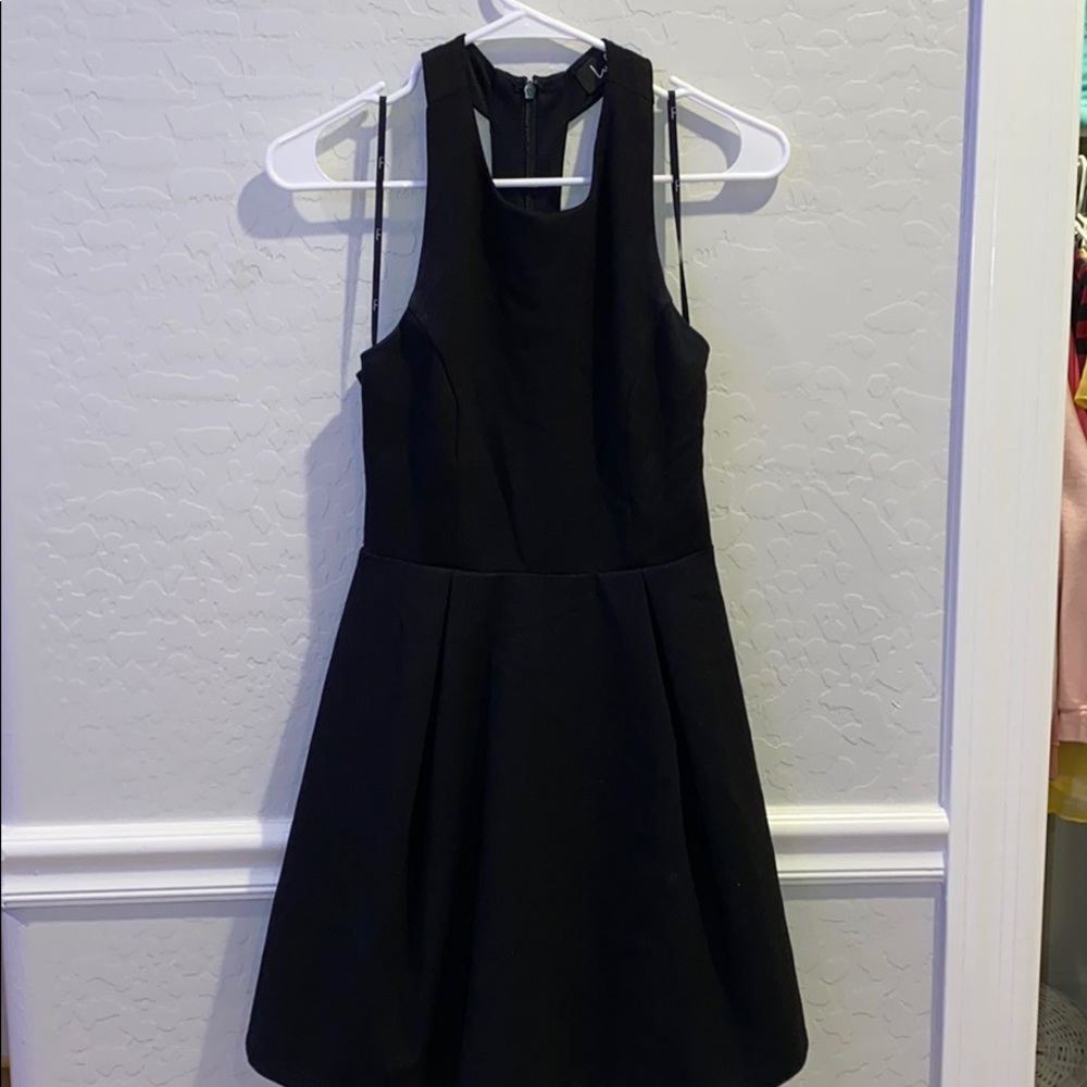 Super cute black lulus dress.